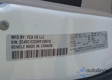 2024 Chrysler Voyager Lx z USA, uszkodzony, nr VIN 2C4RC1CG5RR130016